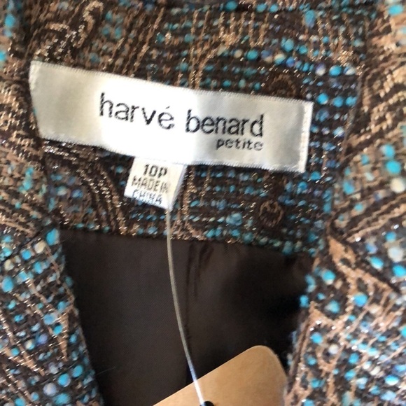 NEW VTG Harve Benard Tapestry Long Sleeve Y2K Career Suit Blazer Size 10P Jacket - Picture 16 of 16